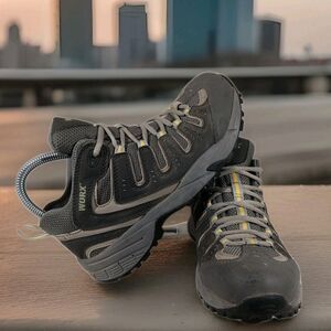 Worx By Red Wing Safety Toe Sneaker Women's 7 Low Top Gray Shoe (5109) Lug Sole